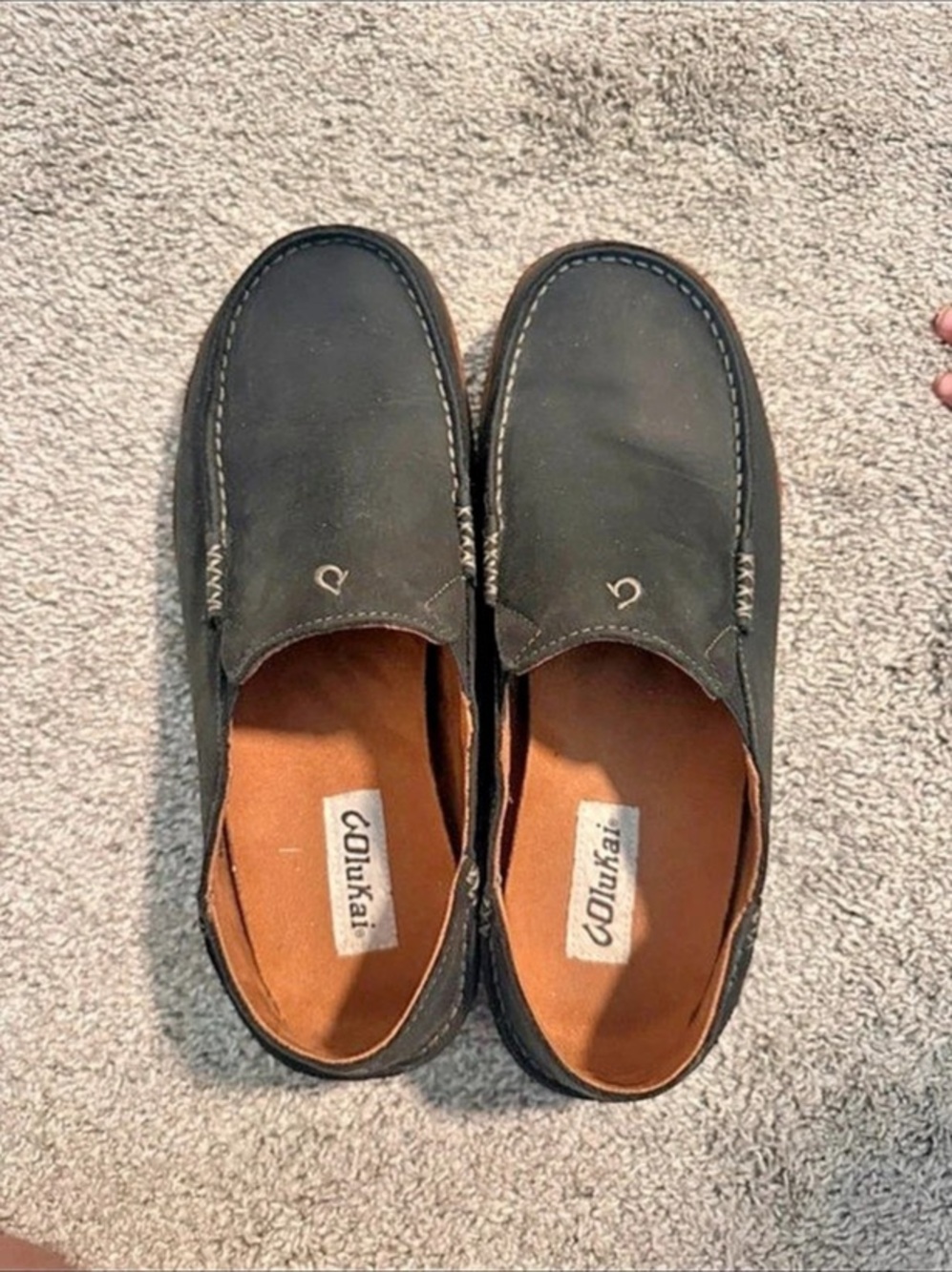 Oulkai Men's Black Leather Loafers